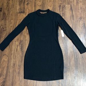 Capulet Black Ribbed Long Sleeve Sweater Dress Size Large New w/Tags!